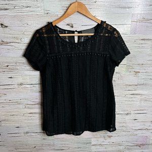 Anthropologie Black Lace Blouse